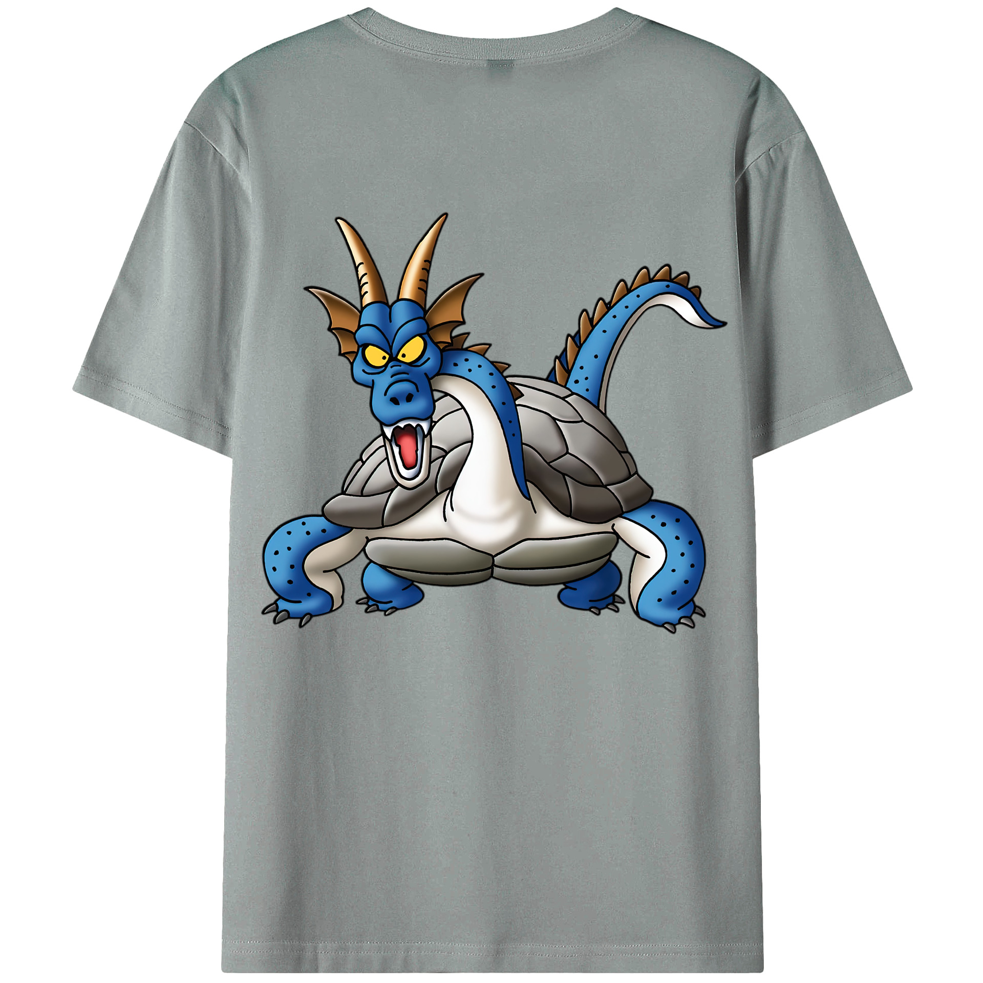（画像用） ドラゴンクエスト Doragon Kuesuto Dragon Quest 綿100％ メンズ半袖Tシャツ（バックプリント） 通気性